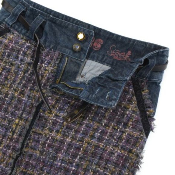 UNIQUE Desigual Tweed & Denim Mini RARE EUC - Picture 6 of 13